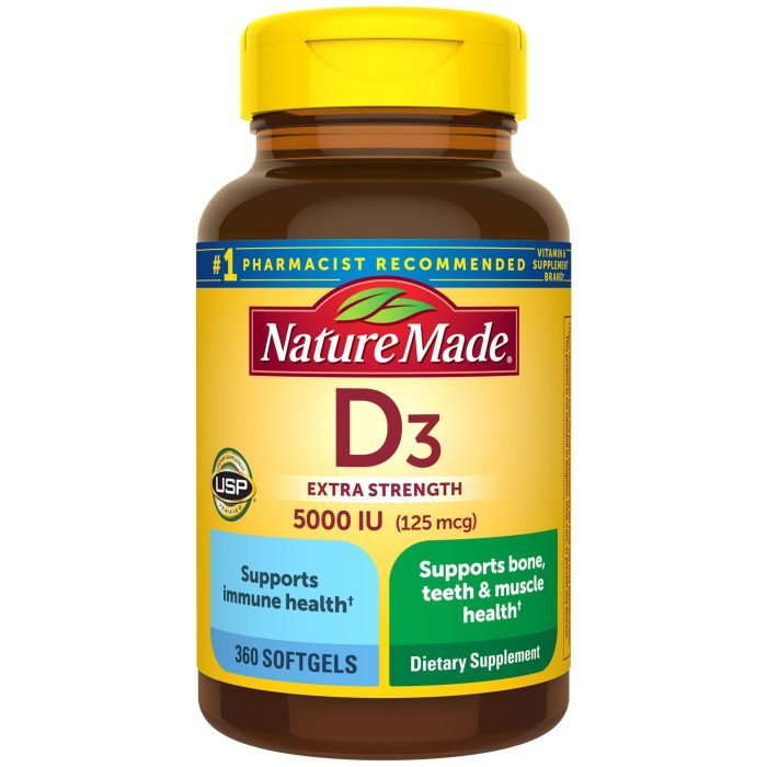 Nature Made Extra Strength Vitamin D3 5000 IU (125 mcg)